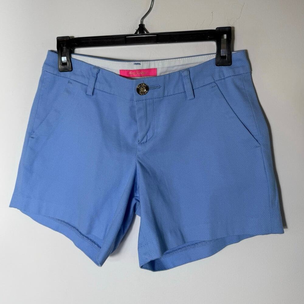Lilly Pulitzer 0 Callahan Jacquard Periwinkle Blue Shorts EUC Preppy Coquette